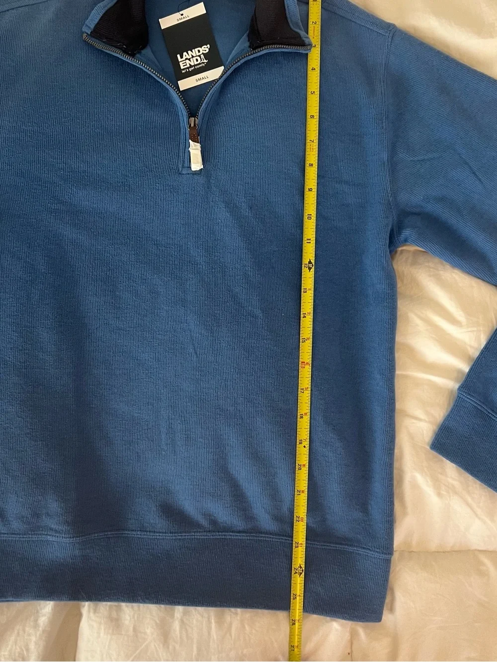 Lands' End Men's Blue Quarter-Zip Sweater Size Small Blue
